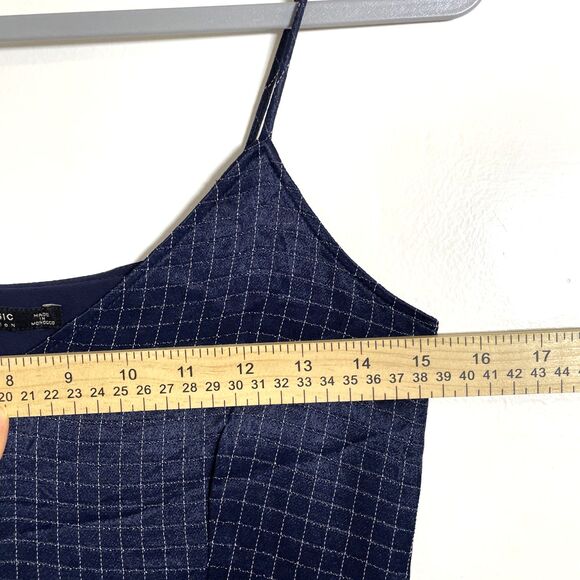 Zara V-Neck Sleeveless Navy Blue Viscose Midi Dress Size S - Picture 10 of 16